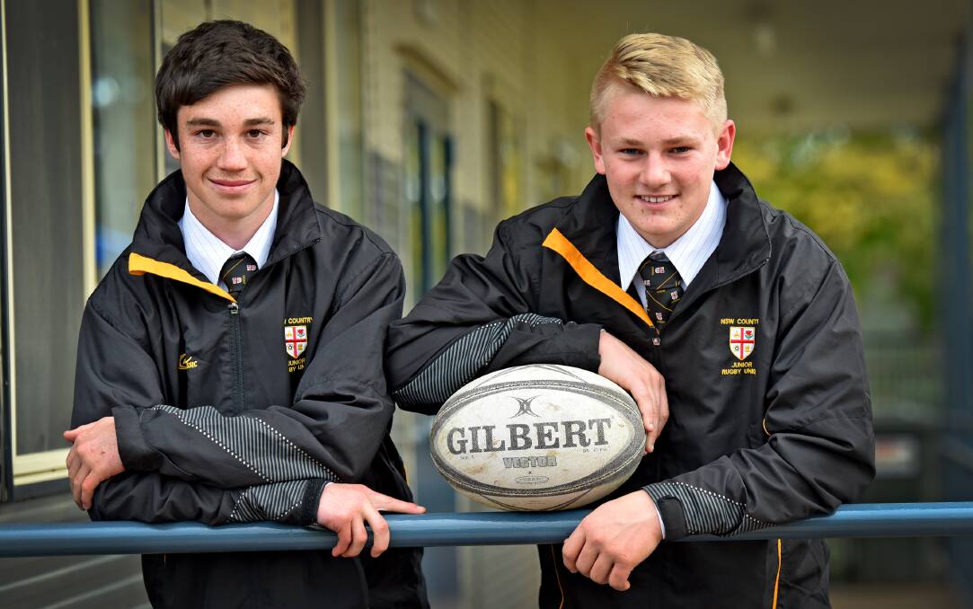 Sam Buster (left) and Toby Maslen will play for the NSW Country 14s this afternoon. Photo: Geoff O'Neill 230715GOE01