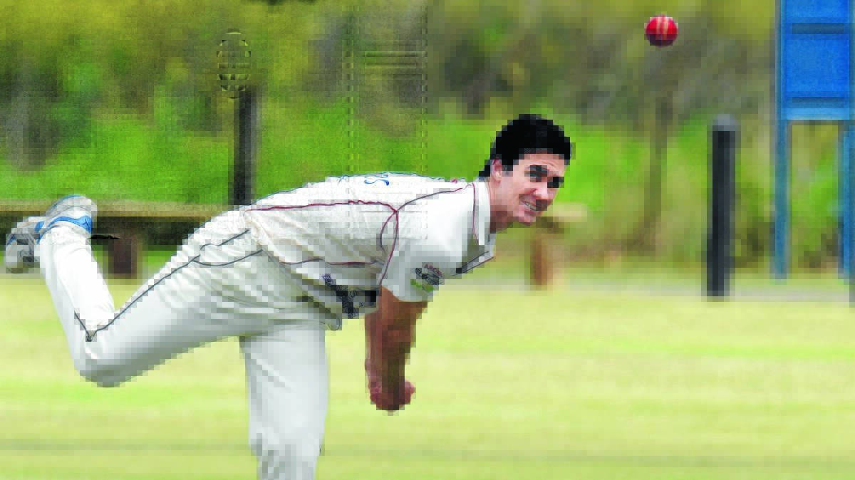  Deklan Baker claimed 3-52 off his 16 overs for West against Old Boys.  Photo: Geoff O'Neill 060216GOC02