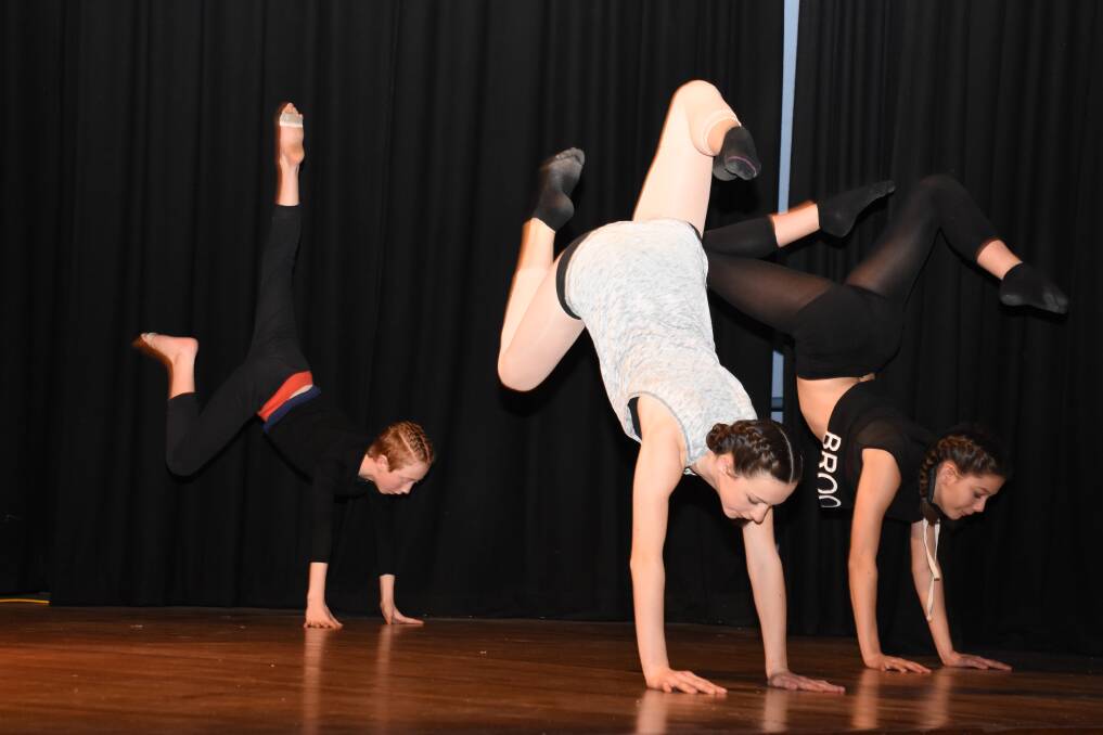 DANCE: North West Dance Company dancers Abigail Simon and Lily Singh at rehearsals for Monday’s simultaneous country-city launch of Education Week. Photo: Supplied
