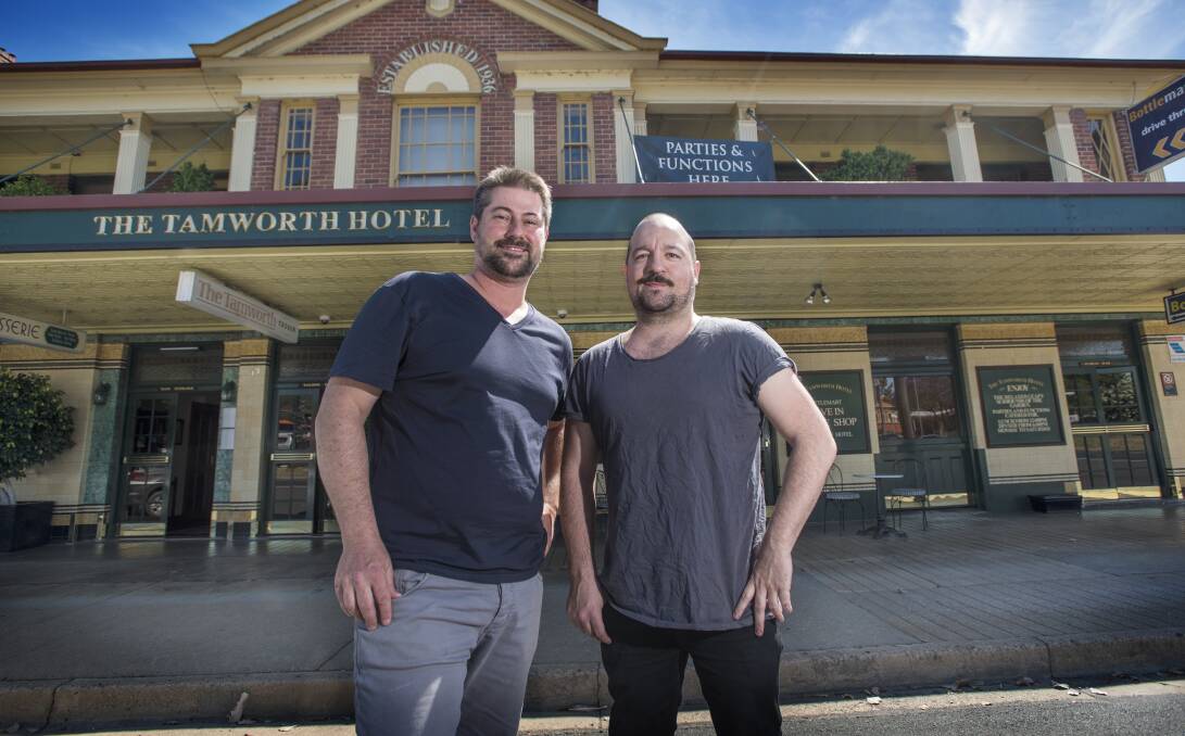 NEW OWNERS: Business partners Dan Whitten and Luke Prout are the proud new owners of The Tamworth Hotel. Photo: Peter Hardin 241116PHE03