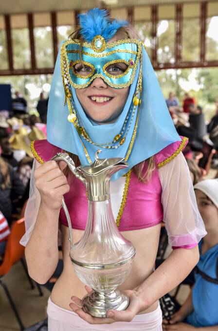 MAKE A WISH: Just as the song goes, Elli Sainsbury was dressed as a genie and had her magic bottle ready for the big parade at Nemingha Public School. 240816PBH43