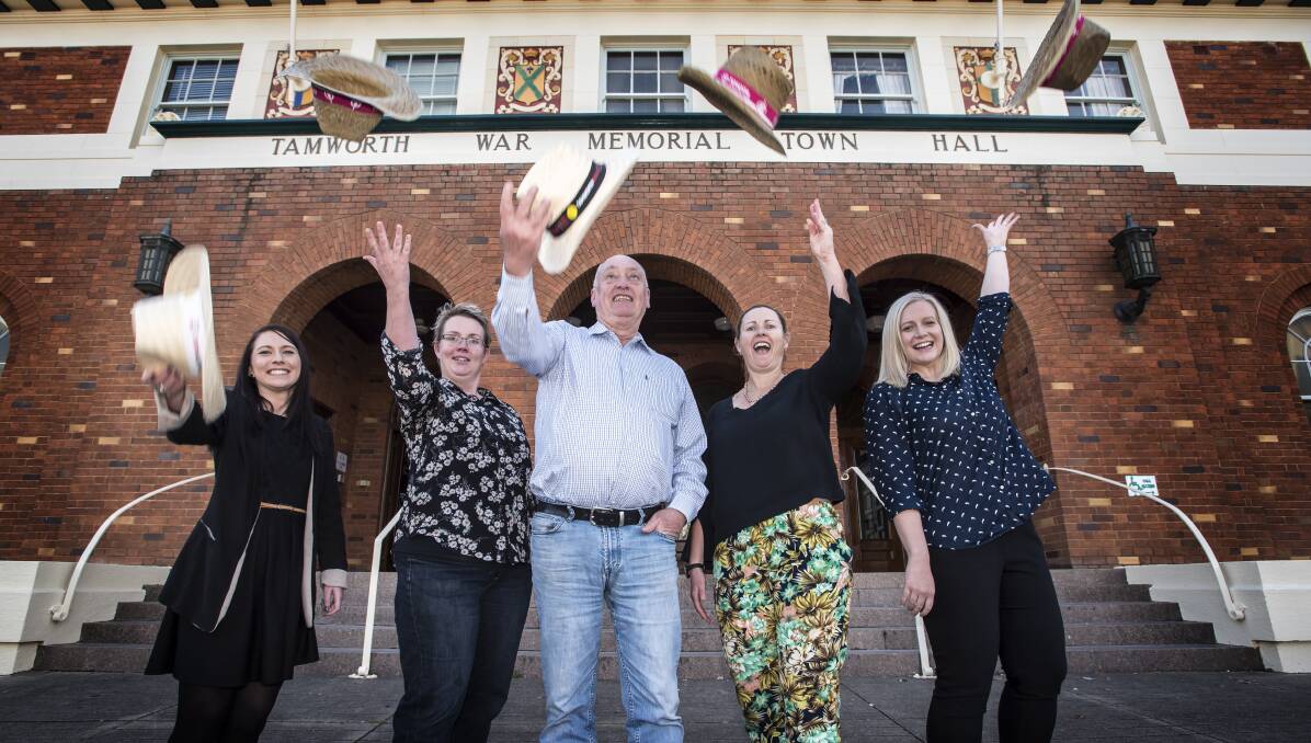 Council events manager Barry Harley, centre, festival team members  Karlee Simmonds, Michaela Stevens, Mel Petrie and Crystal Vero. 