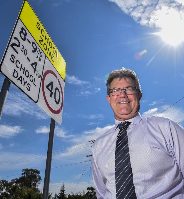 WELCOME ADDITION: Tamworth South Public School principal Jeremy Mills said he was pleased flashing lights would be installed at Kent St. Photo: Peter Hardin 300816PHA03