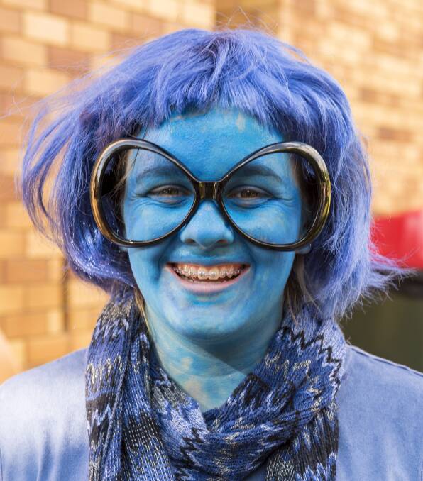 DRESS UPS: Abby Rowlings went blue from head to toe for the occasion. 221116PHB47