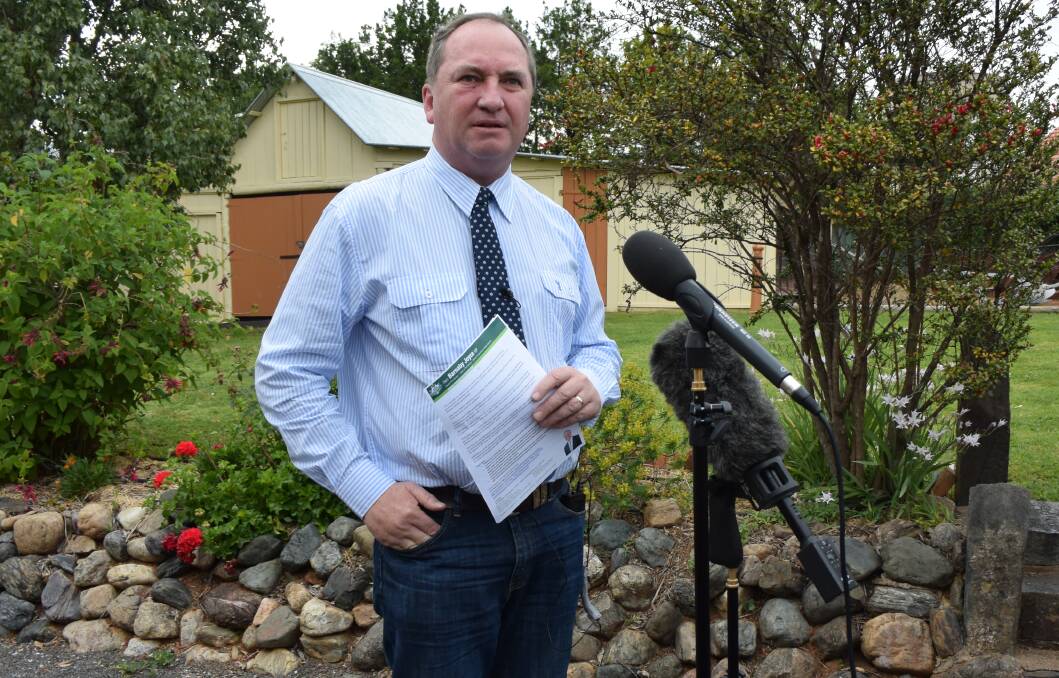 LOBBYING hard: Barnaby Joyce is keeping the pressure on for project funds to be delivered