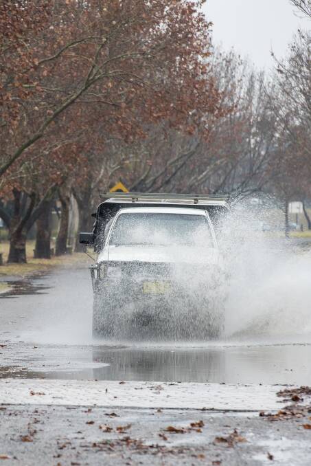 MORE TO COME: It was a wet and chilly day in Tamworth as torrential rain fell across the district. Photo: Peter Hardin 280617PHC22