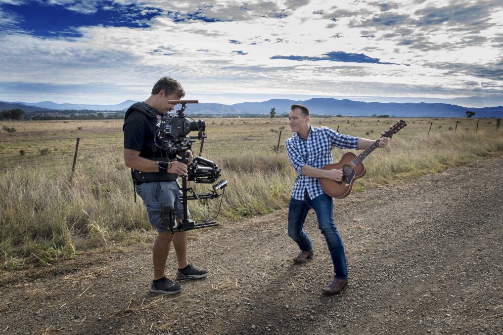 ON TOUR: Adam Brand was in the region earlier this month filming his latest music video. Photo: Peter Hardin