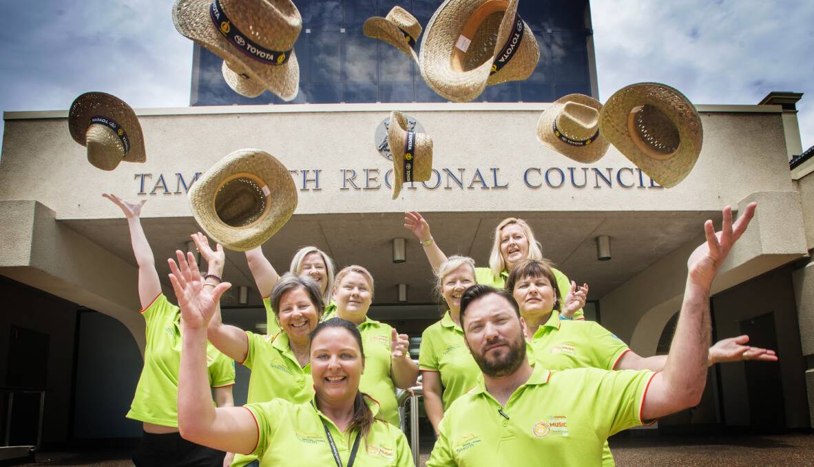 READY: Tamworth Regional Council staff are all ready for the festival to begin on Friday, January 20. Photo: Peter Hardin 110117PHB011