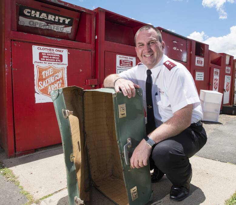 BUSINESS HOURS: Salvation Army captain Dean Clutterbuck has asked the community to drop of their donations during business hours. Photo: Peter Hardin 141116PHC04