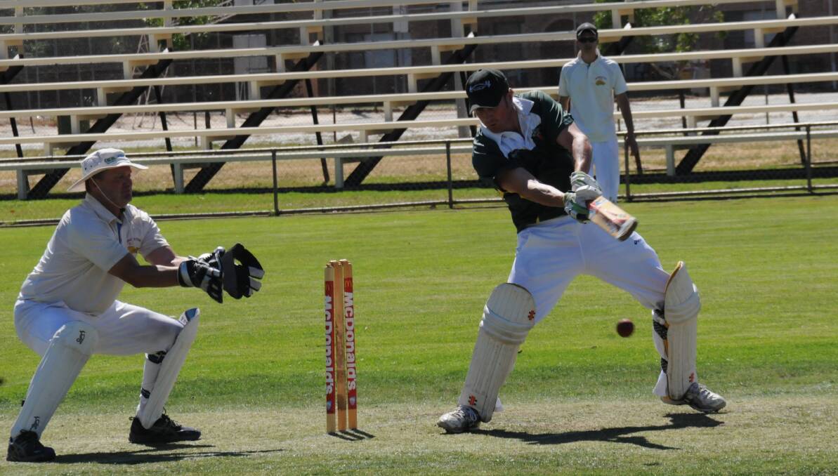 BACK IN ACTION: Ian Gardner of Kookaburras played his first match of the Gunnedah cricket season last Saturday. He scored 13 in a total of 8-221.