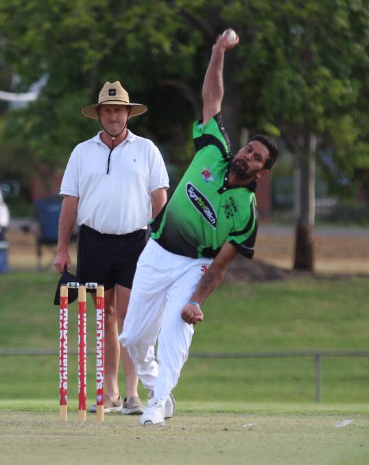 Incoming: Court House quick Farran Lamb launches into his delivery stride last season as all districts in the region pad up for the first round of cricket this weekend.