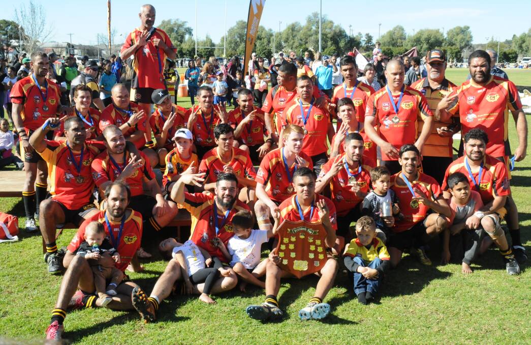 TRIFECTA: The Moree Boomerangs celebrate their third consecutive Group 19 reserve grade premiership, after beating local rival the Boars on grand final day on Sunday.