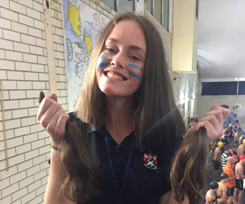 TAS prefect Katie Miller’s hair was lopped 10 cm for the cause.