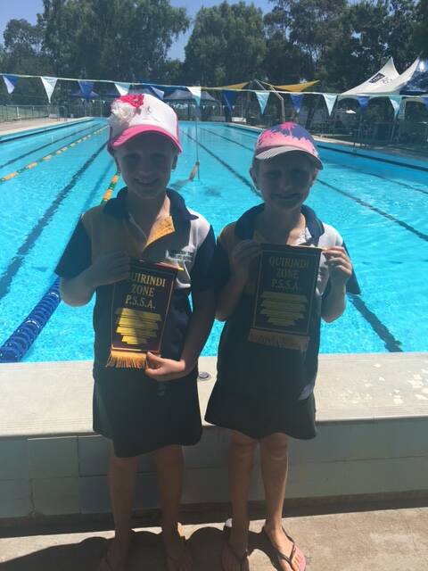 Quirindi Zone PSSA Junior Girl swimming Champion - Katie Martin, Runner Up – Holly Martin.