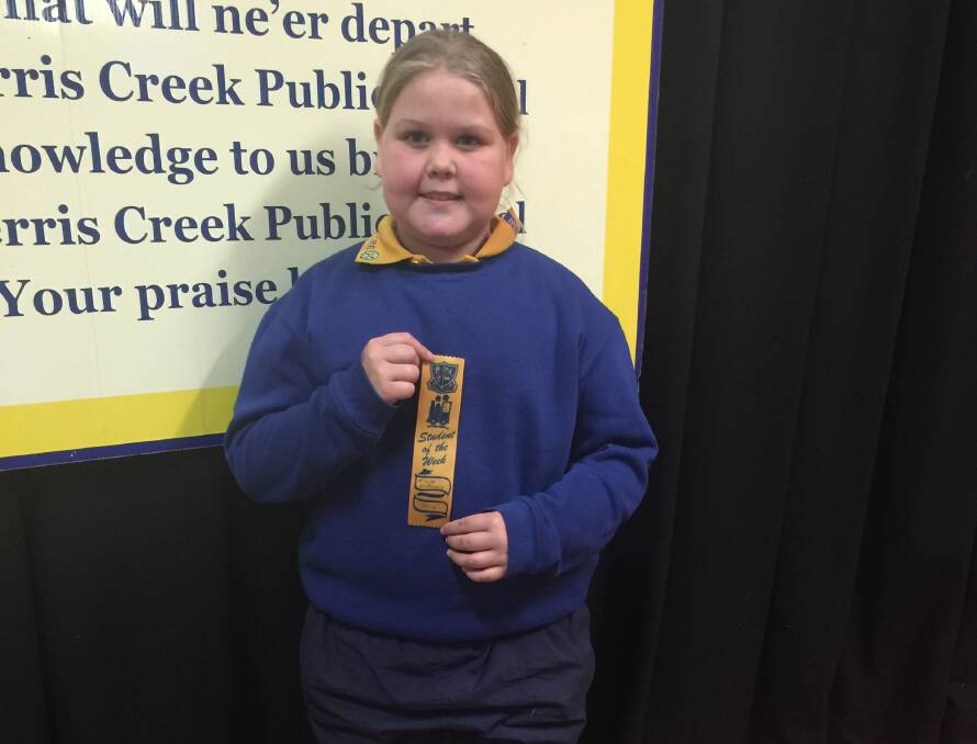It was a great day for Werris Creek's Nicole Matthews as her efforts in the classroom were rewarded with a student of the week award.