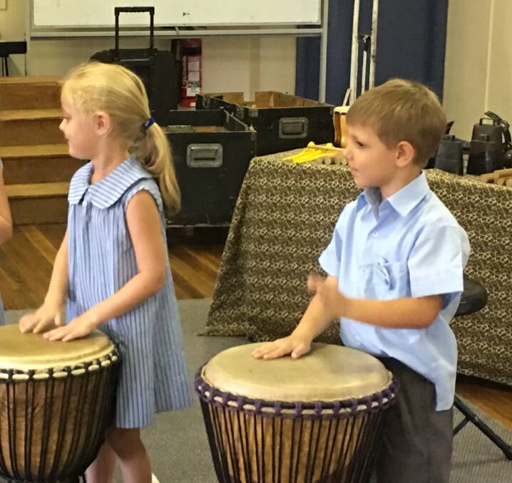St Ed's Sienna Caslick and Mason Mitchell are pounding out the beat.