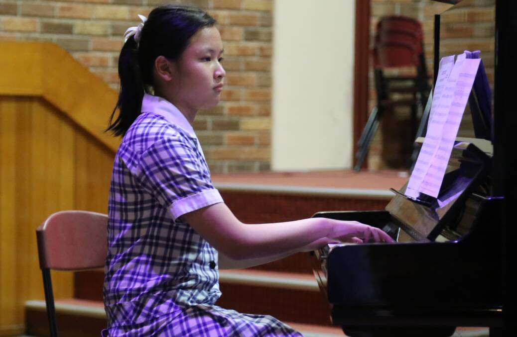 Calrossy Year 10 student Julia Lim tickled the ivories  did during the Calrossy Secondary Girls Gala Music event.