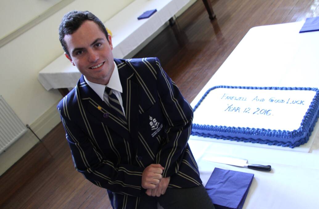 TAS: Year 12 student Jacob Faint valedicts from TAS after 15 years at the school - setting a new record. Jacob started in transition in 2002.