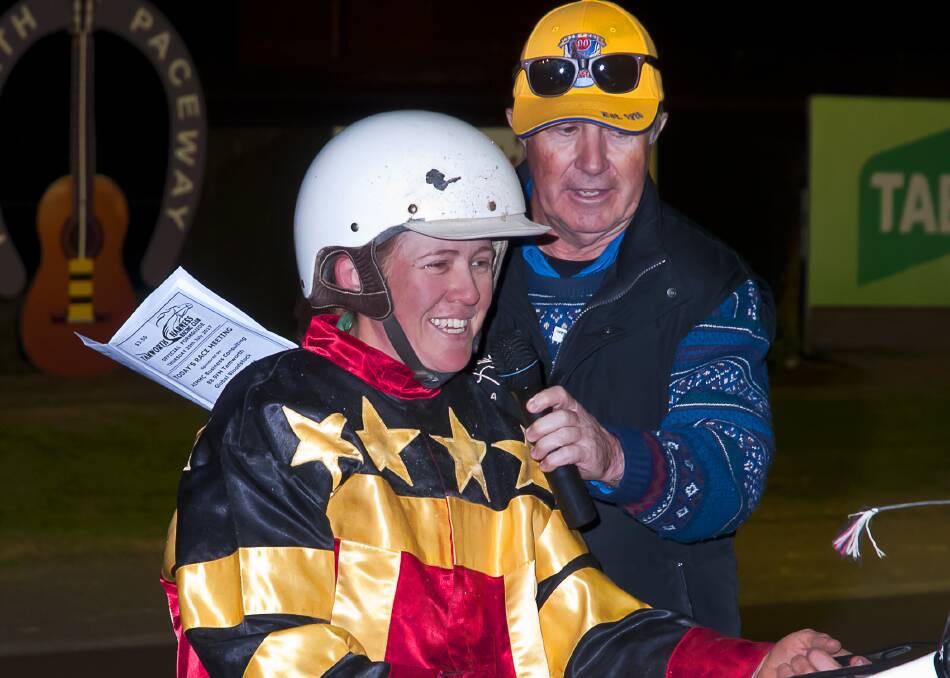STOKED: Stacey Weidemann is all smiles after Jedi Superstar produced a 19-metre win in the 88.9FM Pace at Tamworth last Thursday. Photo: PeterMac Photography