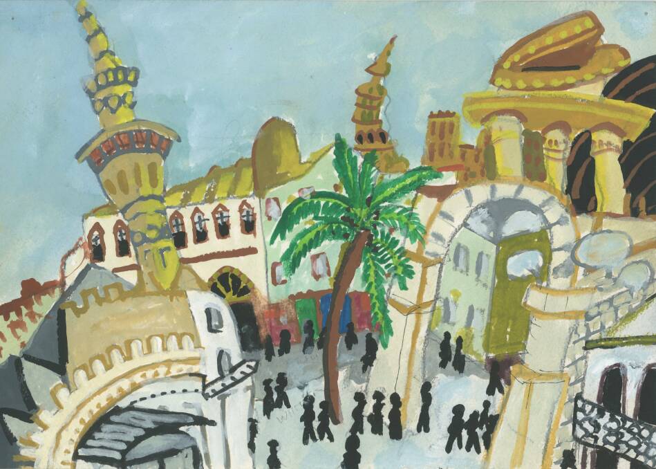 Traveller's perspective: 'View from Hassahn's Verandah', Damascus, February 2010 by Bernard Ollis is part of the Elsewhere exhibition at the Tamworth Regional Gallery.