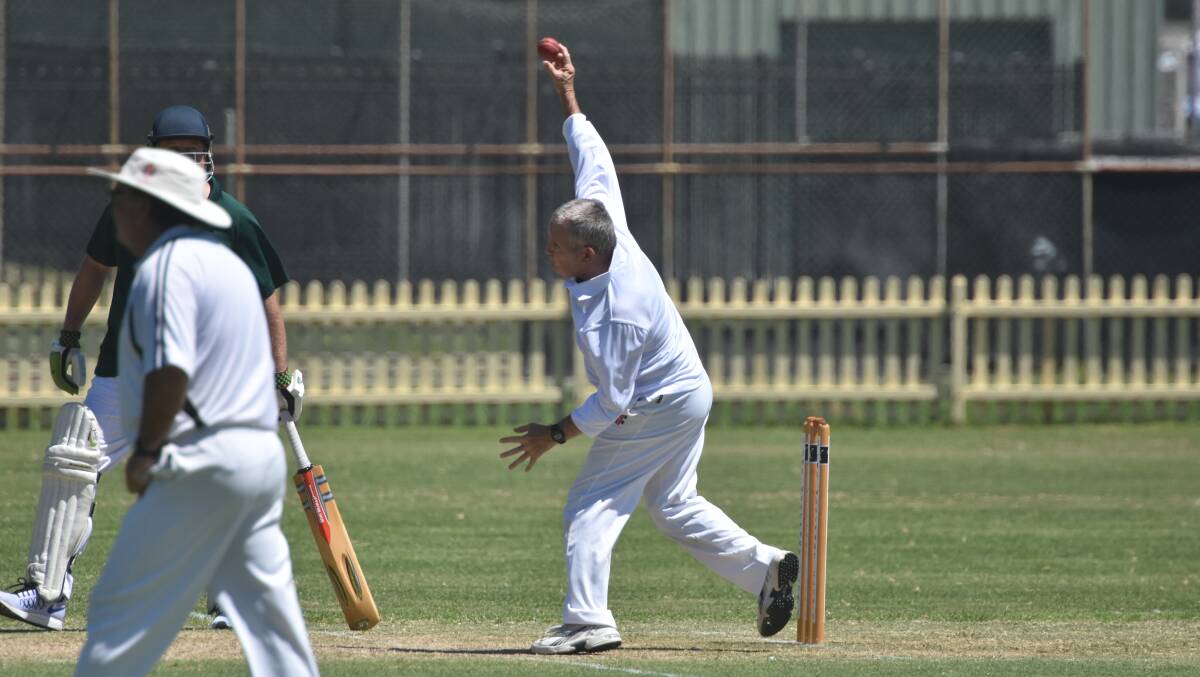 Well bowled: Gary Whale with a nice off spin bowl during his team's match at Oxley Oval. Photo: Matt Attard