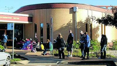 DEDICATED: Carrie fans line up in the cold yesterday morning to snap up tickets to the concert. Photo: Carolyne Morris