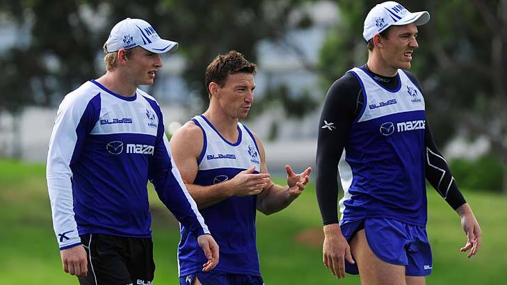 Path to fitness: North Melbourne's Jack Ziebell, Brent Harvey and Drew Petrie.