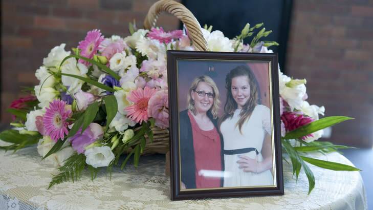 Tragedy: A photo of Noelene and Yvana, at their memorial. Photo: Harrison Saragossi