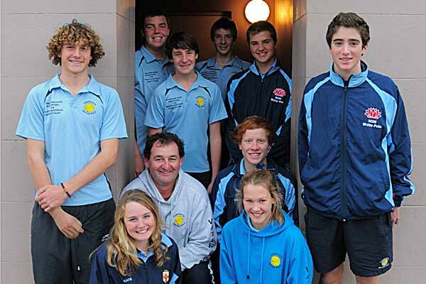 ABOVE – Tamworth water polo will have a strong representation at the Pan Pacific Games starting in New Zealand this weekend. Among those heading away are: Front (L-R) Laarn White, Katie Robinson, Ross White, Kate Farquar, Mitch Salter, Paddy O'Brien and, back (L-R) Jack Mihell, Harry Mihell, Nathan Pyne, Max Colby. Photo: Robert Chappel. 220612RCE01