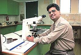 Happier days: Dr Farid Zaer photographed at Pathology New England in 1999 when he was appointed as the clinical director of the service.
