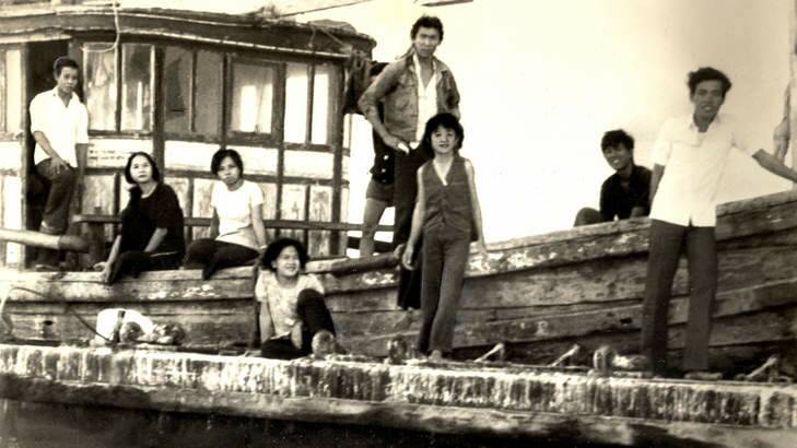 Vietnamese refugees aboard the refugee boat Kien Giang in 1979. Photo: Fairfax Library
