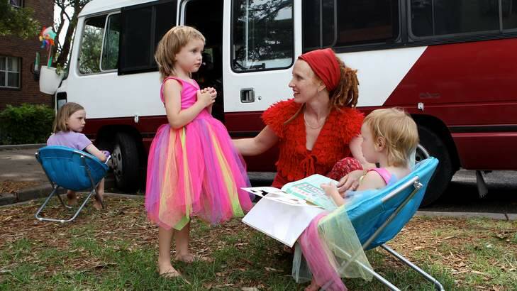 A different road to learning … none of Lauren Fisher's four daughters go to school. They live out of a bus and are unschooled, a method of home schooling.
