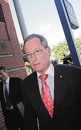 For the defence: Armidale lawyer David Clifton leaves the Tamworth Local Court yesterday after appearing on behalf of accused murder suspect James Woodroffe-Hill.  Photo: Robert Chappel