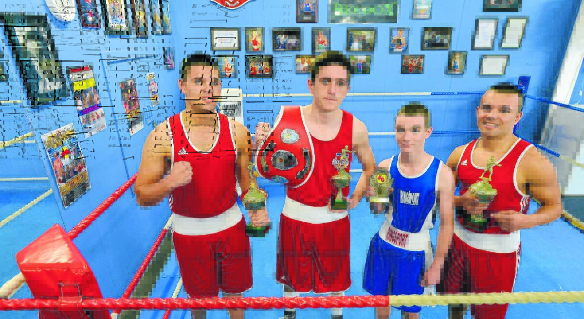 Tamworth PCYC boxers Brad Moncaster, left, Nathan Daly, Jai Wilton and Josh Moncaster. Photo: Barry Smith 270613BSD02