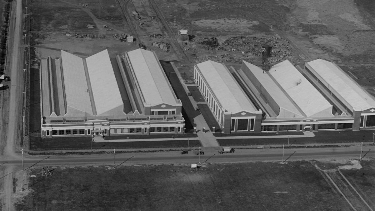 Construction of the Ford Manufacturing Company plant at North Geelong in 1925. Photo: STATE LIBRARY OF VICTORIA