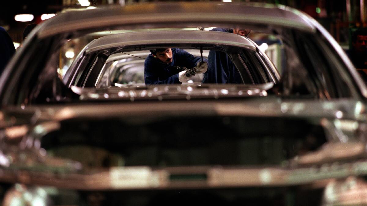 A worker on the production line at Ford's Broadmeadows plant. Photo: PAT SCALA