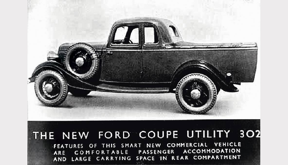 The Ford Coupe Utility 302, the first ute designed by Lew Bandt in 1934 at Ford's Geelong factory.
