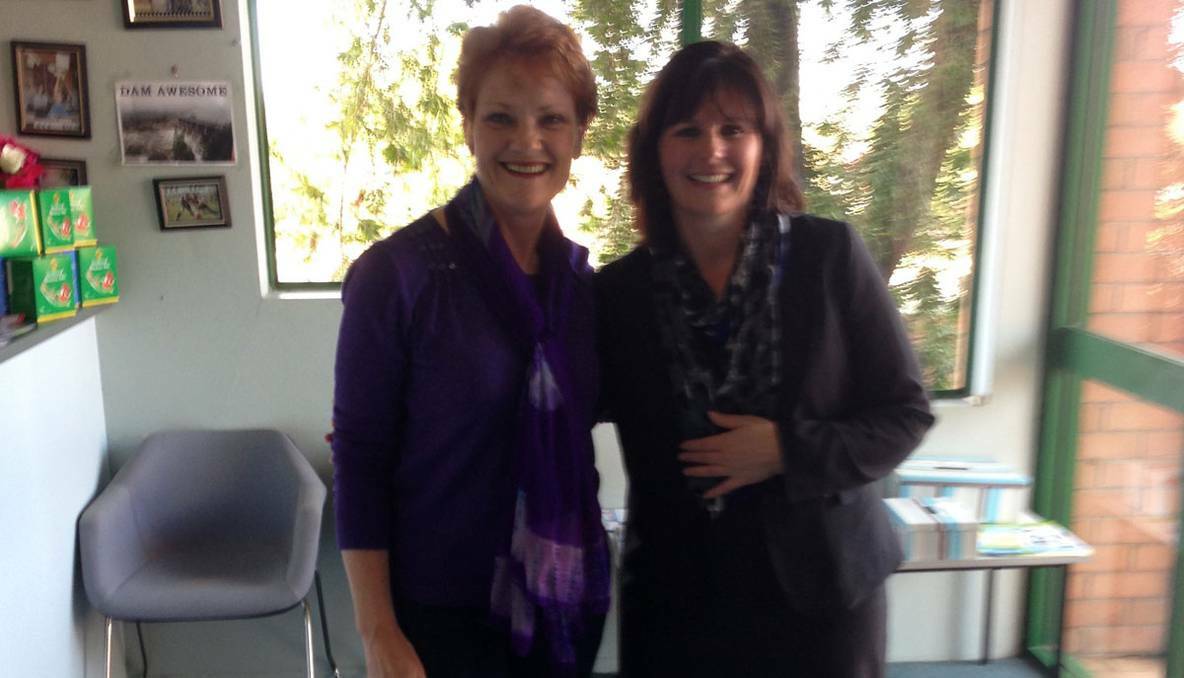 Trish Foxall gets some tips off Dancing with the Stars alum Pauline Hanson.
