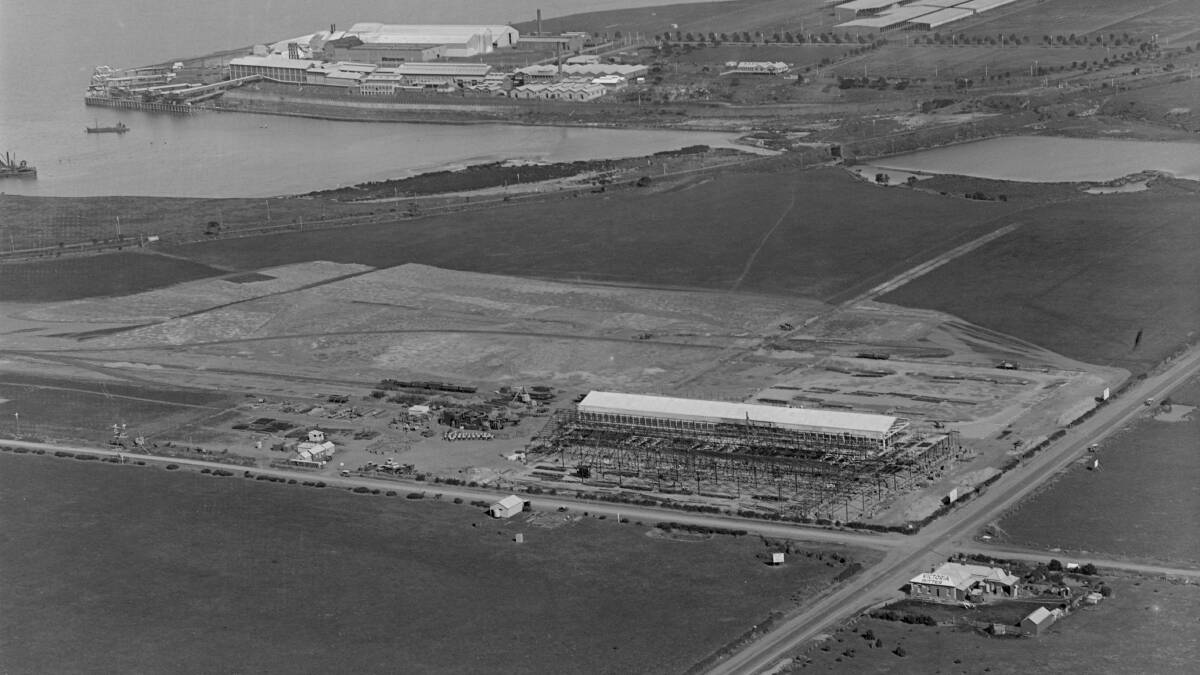 Construction of the Ford Manufacturing Company plant at North Geelong in 1925. Photo: STATE LIBRARY OF VICTORIA