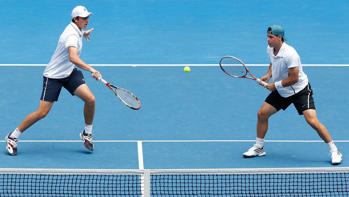 Andrew Whittington and Alex Bolt in action in the third men's doubles round - Photo by Getty Images