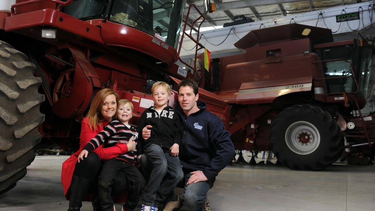 Josh Nijam, right, with his wife Karen, left and sons Jack, 4, and Harry, 6. Picture: Justin Whitelock.