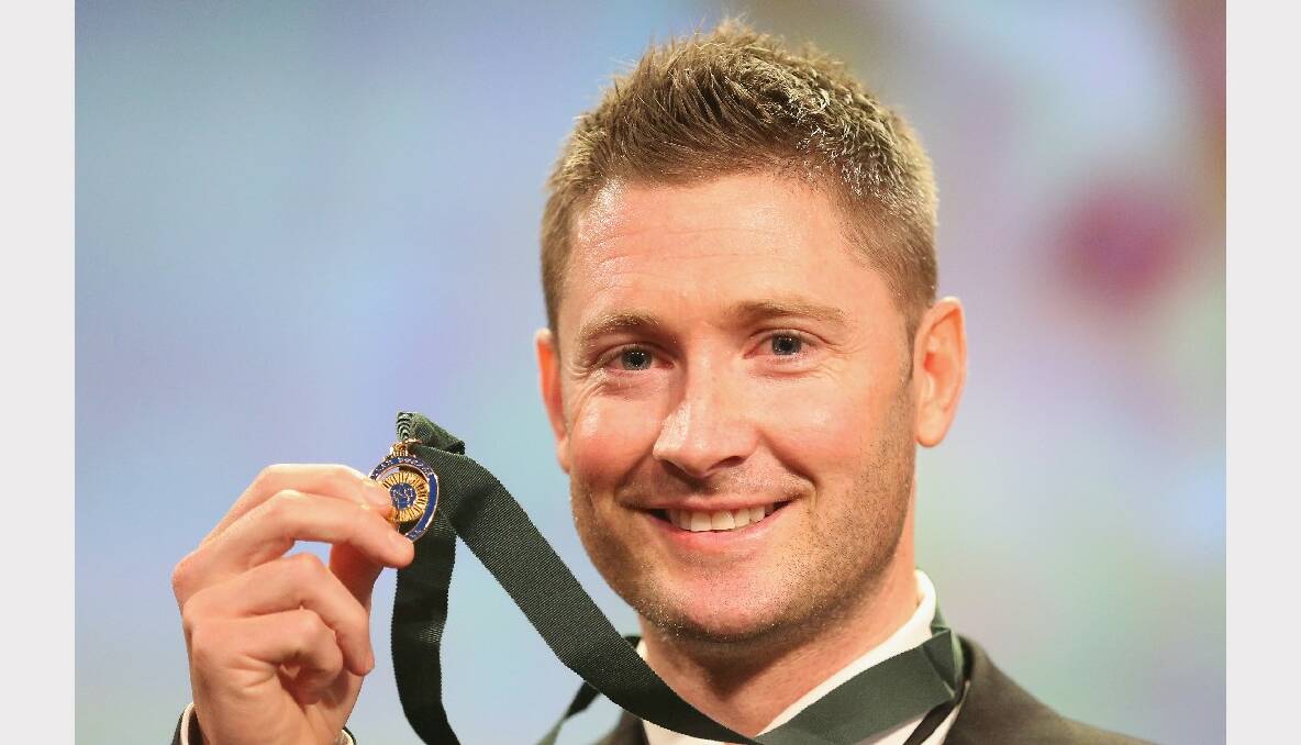 Michael Clarke of Australia, after winning the Allan Border Medal in 2013. Photo: Scott Barbour,Getty Images.