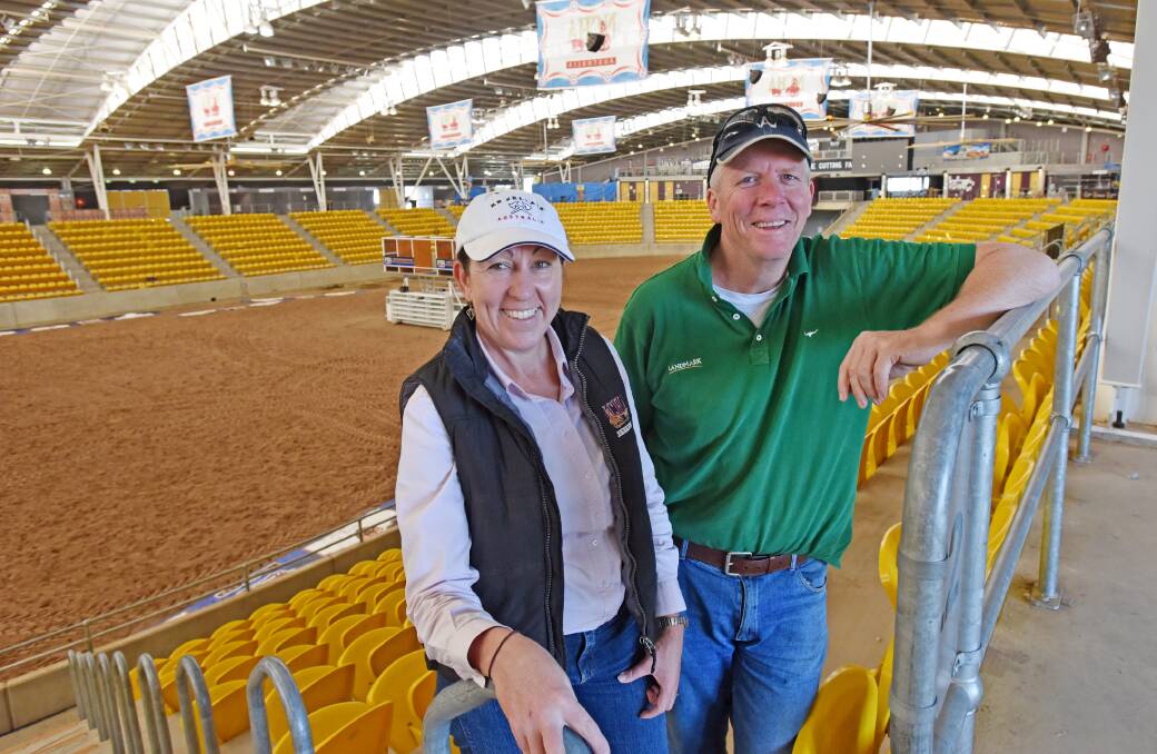 HIGH PRAISE FOR FUTURITY: Gemma Clarke (National Cutting Horse Association operations manager) and NCHA general manager Greg Sinclair said people had told them it was the best Futurity ever. Photo: Geoff O’Neill 080615GOE01