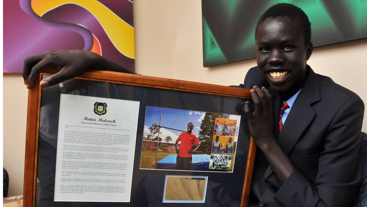 Matur Maluach joined an illustrious band of sportsmen and women when named the North West School Sports Association’s Sportstar of the Year  yesterday. Photo: Geoff O’Neill 111212GOC06