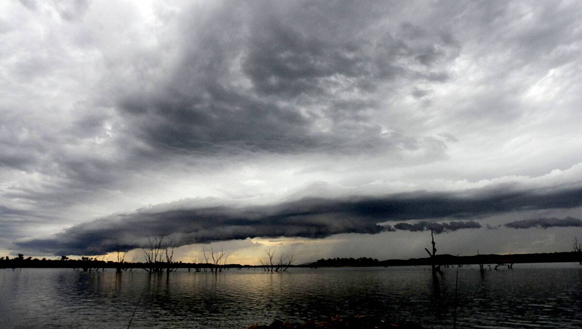 THE storm front that brought hail and rain to parts of the north west made for a spectacular sight at Lake Keepit on Friday afternoon. Photo: Peter Lorimer