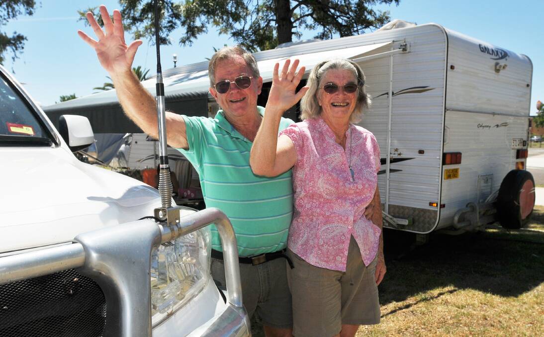 READY FOR FUN: Phil and Rosemary Wilson are longterm campers, here already to soak up the Tamworth Country Music Festival. Photo: Geoff O'Neill 191213GOG01