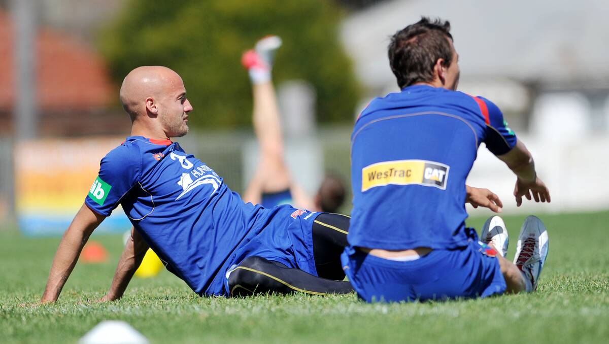 The Newcastle Jets players training at Scully Park, Tamworth. Photo by Grant Robertson