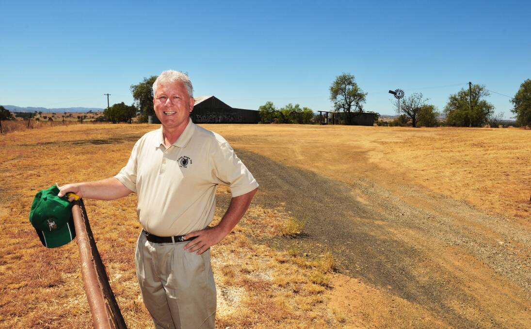 New Tamworth Harness Racing Club independent chairman Terry Browne at the site where the new racing and training complex will be built south of the city.  Photo: Geoff O’Neill 080214GOC02