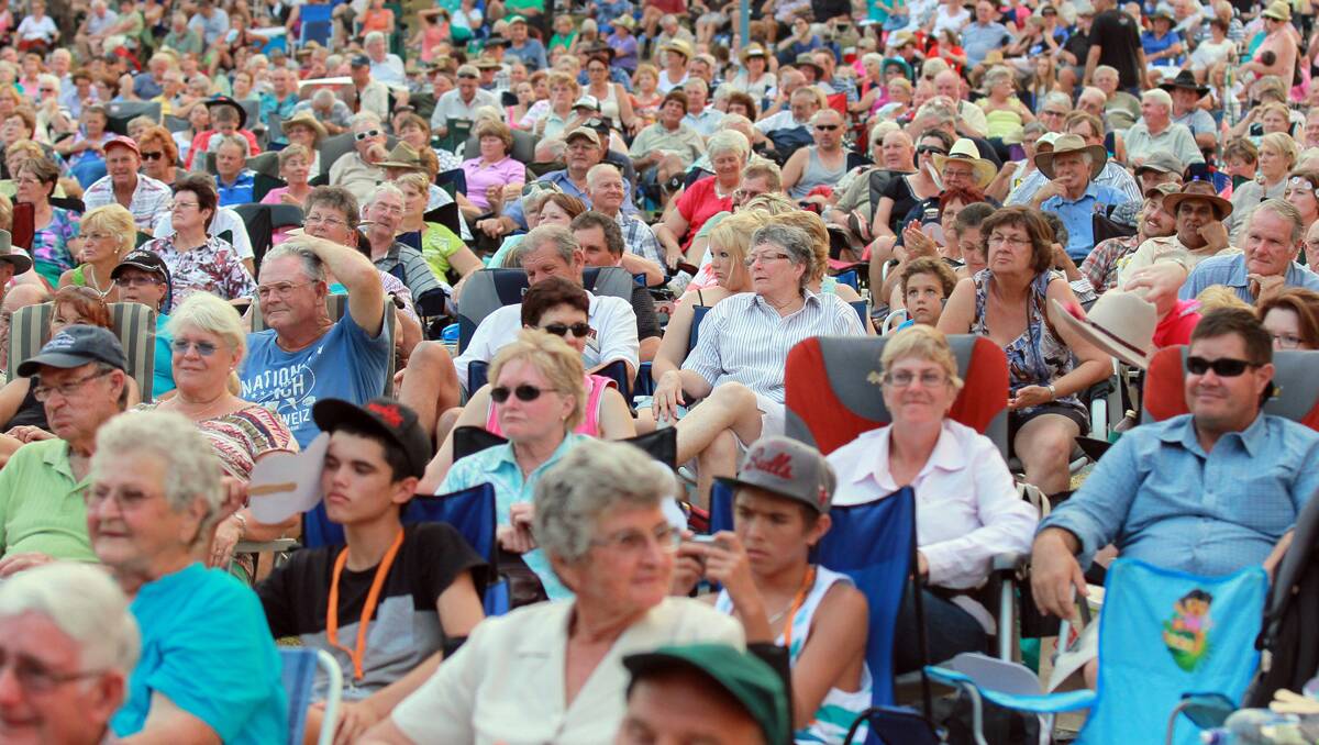 Part of the crowd at the opening concert for the 2013 Tamworth Country Music Festival.