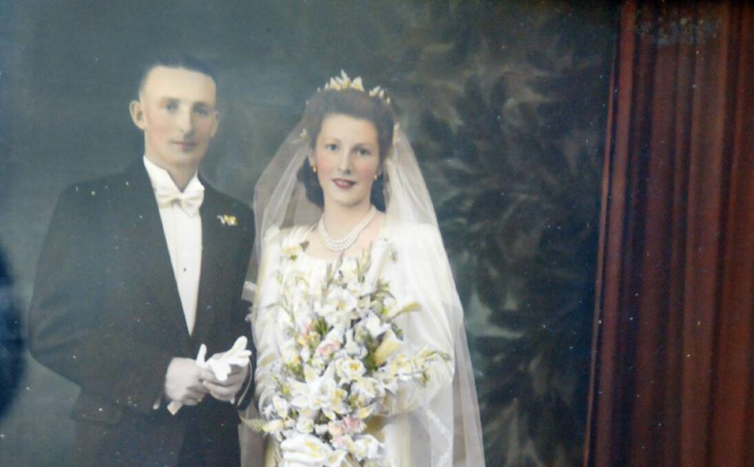 ON THEIR WEDDING DAY: Charlie and Frances Menzies pictured on their wedding day, on January 5, 1944. 060114GOC01